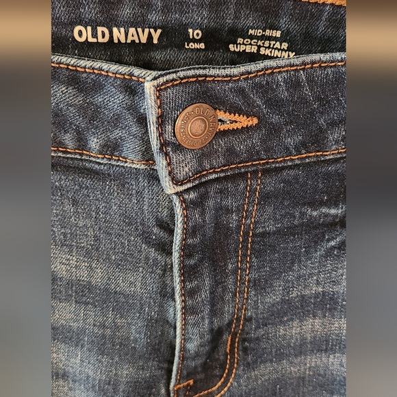 Old Navy Rockstar Super Skinny Dis-stressed Women's Jeans Size 10 Long - Picture 3 of 9